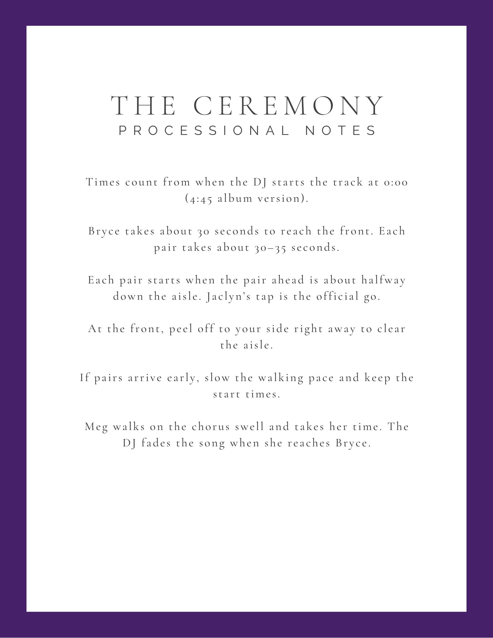 Processional notes